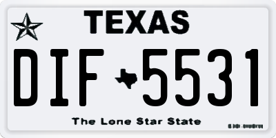 TX license plate DIF5531