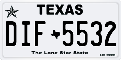 TX license plate DIF5532