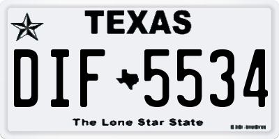 TX license plate DIF5534