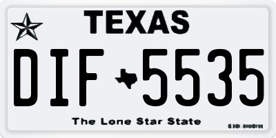 TX license plate DIF5535