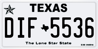 TX license plate DIF5536