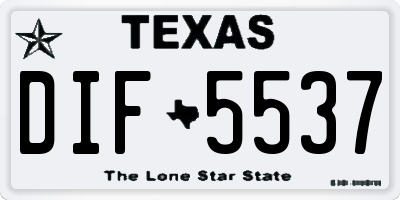 TX license plate DIF5537