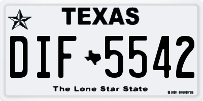 TX license plate DIF5542