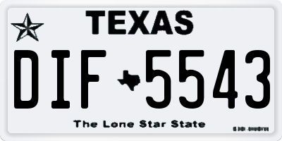 TX license plate DIF5543
