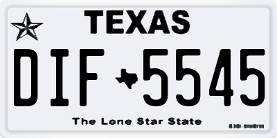 TX license plate DIF5545