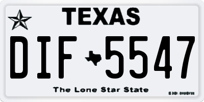 TX license plate DIF5547