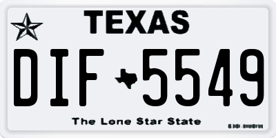 TX license plate DIF5549