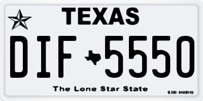TX license plate DIF5550