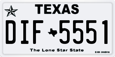TX license plate DIF5551