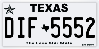 TX license plate DIF5552