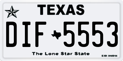 TX license plate DIF5553