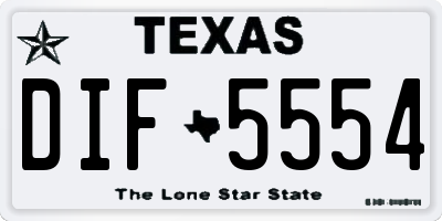 TX license plate DIF5554