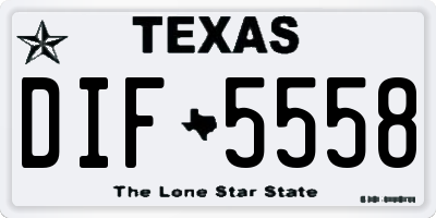 TX license plate DIF5558