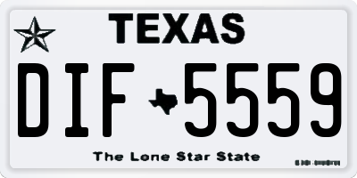 TX license plate DIF5559