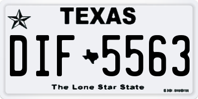 TX license plate DIF5563