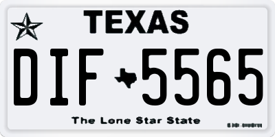 TX license plate DIF5565