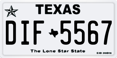 TX license plate DIF5567