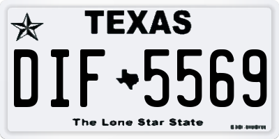 TX license plate DIF5569