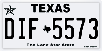 TX license plate DIF5573