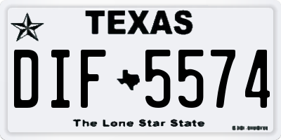 TX license plate DIF5574