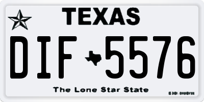 TX license plate DIF5576