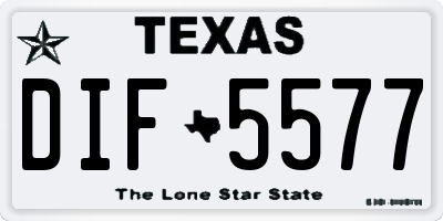 TX license plate DIF5577