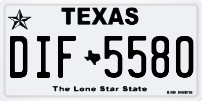 TX license plate DIF5580