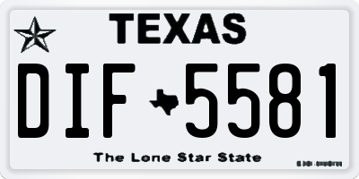 TX license plate DIF5581