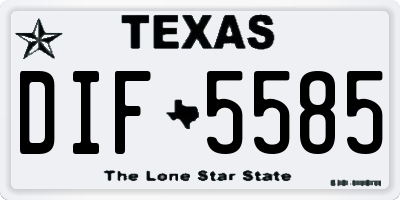 TX license plate DIF5585