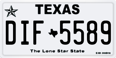 TX license plate DIF5589