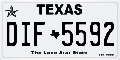 TX license plate DIF5592