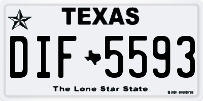 TX license plate DIF5593