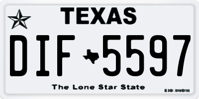 TX license plate DIF5597