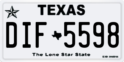 TX license plate DIF5598