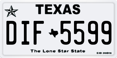 TX license plate DIF5599