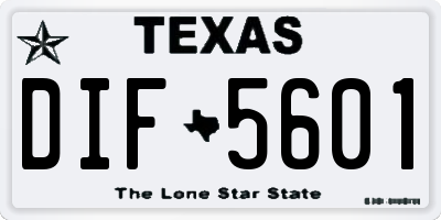TX license plate DIF5601