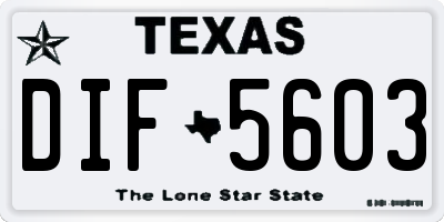 TX license plate DIF5603