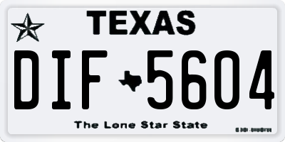 TX license plate DIF5604