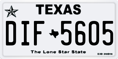 TX license plate DIF5605