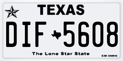 TX license plate DIF5608