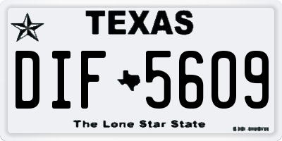 TX license plate DIF5609
