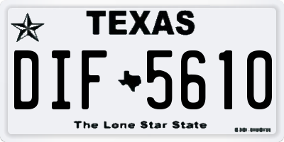 TX license plate DIF5610