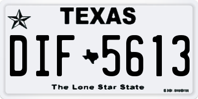TX license plate DIF5613