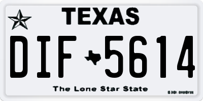 TX license plate DIF5614