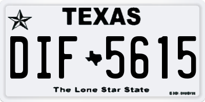 TX license plate DIF5615