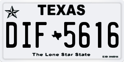 TX license plate DIF5616