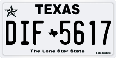 TX license plate DIF5617