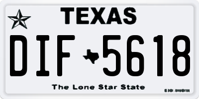 TX license plate DIF5618