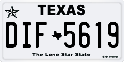 TX license plate DIF5619