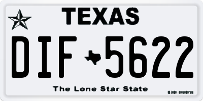 TX license plate DIF5622